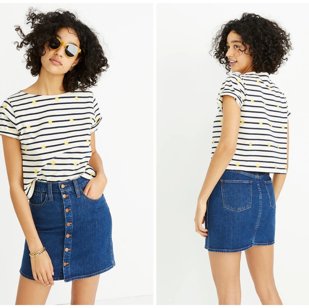 Madewell Button Down Denim Mini Skirt size 31